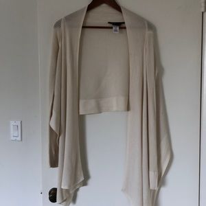 EUC BCBG Ivory Silk/Cotton Wrap Cardigan XS/S
